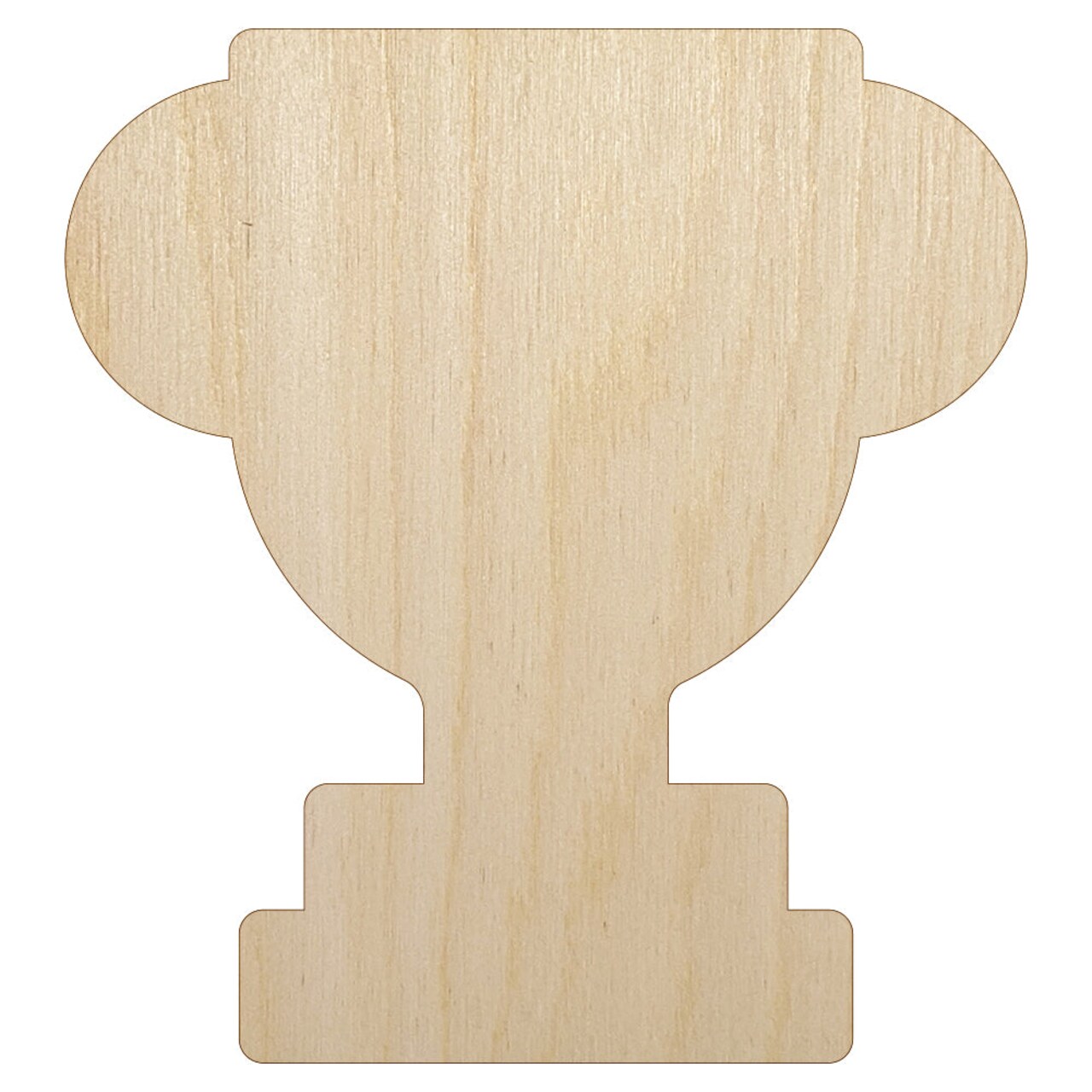 Trophy Award Solid Unfinished Wood Shape Piece Cutout for DIY Craft Projects